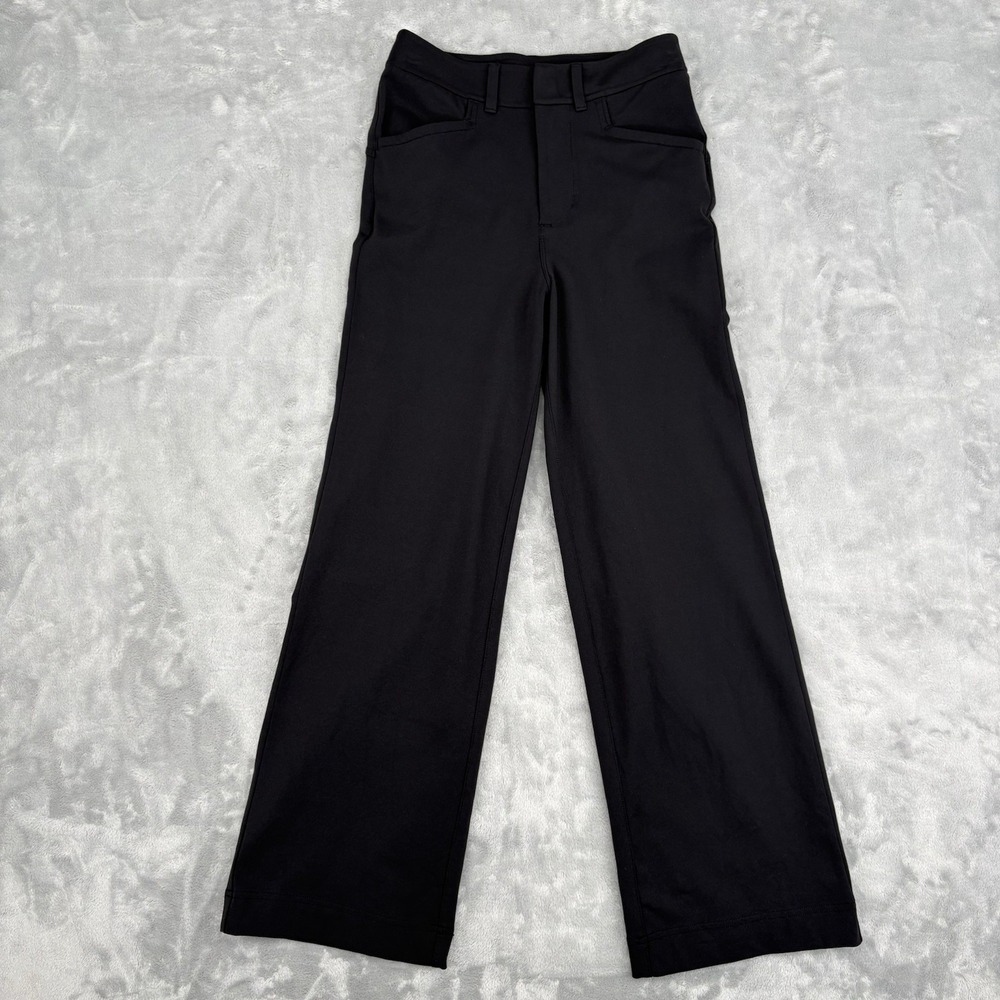 Public Rec Black Stretch Dress Pants Women Sz 24/26 (Fits 23x26) Nylon Spandex